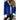 Blue wool jacket with high collar and silver buttons, featuring long sleeves and tailored fit, suitable for winter wear in size 3XL.