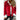 Red wool jacket with high collar and silver buttons, designed as stylish winter wear in size 3XL, featuring long sleeves and a tailored fit.