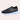 Black slip-on mesh sneakers for women featuring rhinestone embellishments, designed for both style and comfort. The shoes have a sporty and casual appearance, suitable for outdoor activities or walking. They are adorned with a synthetic rubber sole and electric blue accents, offering a chic and modern look.