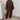 Rust-colored wide-sleeve sweater and pants knit set shown in extra-large size, displayed on a neutral background.