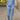 Azzurro-colored linen jumpsuit set for women in size 3XL, featuring a blazer-style top with sleeves and a comfortable waist fit, designed as eco-friendly summer fashion.