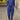 Dark blue linen jumpsuit set for women in size 3XL, featuring short sleeves and tailored waist, designed for eco-friendly summer fashion.