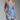 Sky blue sleeveless mini dress featuring a 3D floral design, suitable for summer parties, displayed in a size XL.