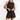 Woman wearing a sleeveless black romper with a drawstring waist, suitable for summer, in XXL size.