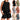 Sleeveless black romper with drawstring waist, featuring a feminine summer design.