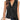 Sleeveless black V-neck blouse with vertical stripes in black and white, shown in XL(44) size.