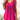 Plus size fuchsia sleeveless V-neck button-down tank top, lightweight summer blouse in 6XL hanging on a display.