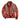 Southwestern Tribal High Collar Red Aztec Cardigan in Indian Red, size 3XL, featuring a bold Aztec pattern in vibrant shades of magenta and electric blue, with a high collar and long sleeves made of natural woolen material.