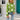 Blue and white star pattern crewneck sweater displayed on a mannequin, showcasing long sleeves and a casual knitwear design. The sweater is paired with jeans, highlighting a comfortable and stylish look.