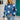 Blue and white star pattern crewneck sweater in a casual knitwear style, displayed on a mannequin against a simple background, highlighting the sweater's design and fashion appeal, suitable for XL size.