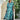 Plus size casual beachwear maxi kaftan dress with turquoise and black stripes, featuring long sleeves and a relaxed fit.