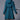Teal wool coat for women featuring an elegant hood, flare design, and long sleeves, suitable for winter wear.
