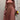 Terracotta satin evening gown with elegant puff sleeves, featuring a fitted waist and a flowing skirt, designed as a sophisticated bridesmaid dress.