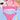 Trendy pink star print bikini featuring a ruffle tie top and high-waist bottoms, displayed on a white background.