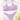 Trendy pink star print bikini with a ruffle tie top and high-waist bottoms displayed on a plain background.