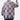 Unisex oversized wool check sweater in pink and gray featuring a cozy winter fashion design, with a pattern incorporating magenta and grey colors, a comfortable collar, and long sleeves.