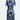 Women's summer fashion blue denim print A-line dress featuring a round neck, short sleeves, and casual yet chic design suitable for daytime wear.