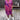 Vibrant Paisley V-neck women's summer dress in purple and pink, featuring short sleeves and a flattering waistline, designed for plus-size.