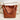 Vintage brown distressed leather tote bag, handcrafted with luxury materials, rectangular shape, and shoulder strap.