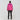 Waterproof pink women's insulated ski jacket with a breathable and windproof design, featuring long sleeves and a high neck, showcased on a model.