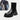 White chunky platform ankle boots for women featuring a side zipper, made from synthetic rubber material.