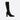 White ribbed high heel sock boots with block heels, featuring a stylish winter design.