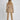 Women's beige belted blazer featuring a tailored fit with structured shoulders, a classic collar, and long sleeves. The jacket accentuates the waist for a flattering silhouette.