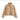 Women's beige cropped puffer jacket with insulated winter style, featuring a fur collar and long sleeves, made from natural materials.