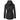 Women's black slim fit parka jacket with a hood, featuring a waterproof design and long sleeves.