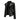 Women's black leather biker jacket with slim fit design, featuring an asymmetrical zip closure, long sleeves, and a stylish collar.