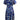 Women's blue floral knee-length A-line summer dress with cap sleeves, featuring a vibrant electric blue color and floral pattern, suitable for casual wear.