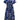 Women's blue floral knee-length A-line summer dress with cap sleeves, featuring a casual design and a fitted waist, showcasing a vibrant electric blue color.