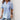 Women's blue striped cotton blouse, casual half sleeve, lightweight design, featuring a round neck and relaxed fit.