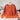 Burnt orange V-neck sweater made from soft knit fabric, featuring a relaxed fit with long sleeves, displayed on a clothes hanger.
