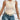 Women's cream ribbed cropped knit top featuring a stylish design with short sleeves and a round neckline, perfect for casual summer fashion.