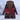Women's long hooded winter coat with ethnic tribal patterns, fleece-lined for warmth, featuring a magenta color and long sleeves.
