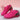 Women's floral mesh sneakers featuring a pink sole, designed for lightweight and breathable comfort, shown in shades of purple, grey, and pink with a sporty, walking shoe style.