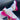 Women's lightweight and breathable floral mesh sneakers with a pink sole, featuring a white and pink color scheme, displayed with a focus on the textile material.