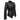 Women's gothic black studded leather biker jacket with zip, featuring a collar and long sleeves.