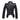 Women's Gothic black leather biker jacket featuring metal studs, zip closure, and a stylish collar, embodying a bold fashion design.