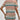 Woman wearing a green and blue striped short sleeve t-shirt, ideal for casual summer wear.