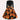 Women's Halloween party dress featuring a pumpkin print design with an A-line swing silhouette, showcasing a round neckline and long sleeves. The dress is in shades of brown and peach, suitable for formal events or festive occasions.