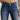Women's high-waist dark wash flared stretch jeans displayed on a mannequin, showcasing the fit around the waist and thighs with a focus on the flared leg design. The denim fabric has a dark wash appearance.