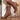 Women's brown leather ankle boots with a 7.5cm heel, featuring a lace-up design and fashion-forward style.