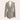 Women's light gray tailored vest suit featuring a sleek blazer with a collar and button closure, paired with a matching coat and dress shirt for an elegant office wear ensemble.
