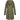 Olive green waterproof hooded long raincoat for women with long sleeves and a stylish collar design.