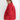Women's oversized red teddy coat with a plush, woolen texture featuring a collar and long sleeves, designed for warmth during winter.