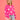 Women's pink heart cardigan sweater with fuzzy knitwear, featuring long sleeves and a trendy statement design, worn with jeans.