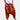 Women's red bohemian harem pants with an elastic ankle and drawstring waist, displayed on a hanger against a plain background.