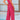 Vibrant pink pleated midi dress for women, featuring a sleeveless design and a fitted waist, perfect for cocktail events.